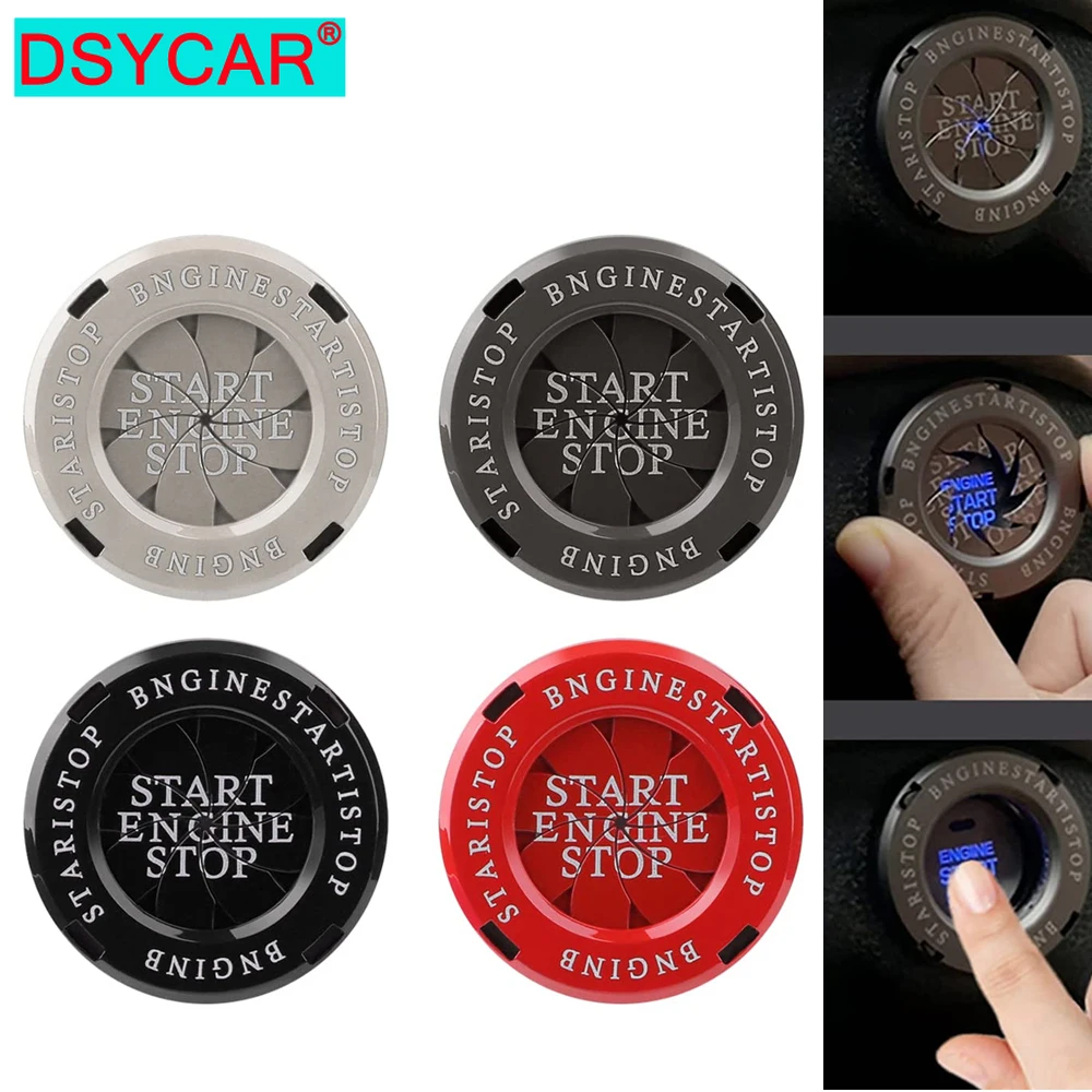 DSYCAR Push to Start Button Cover,Rotating Start Stop Button Cover Car Ignition Button Cover Anti Scratch Decorative Stickers