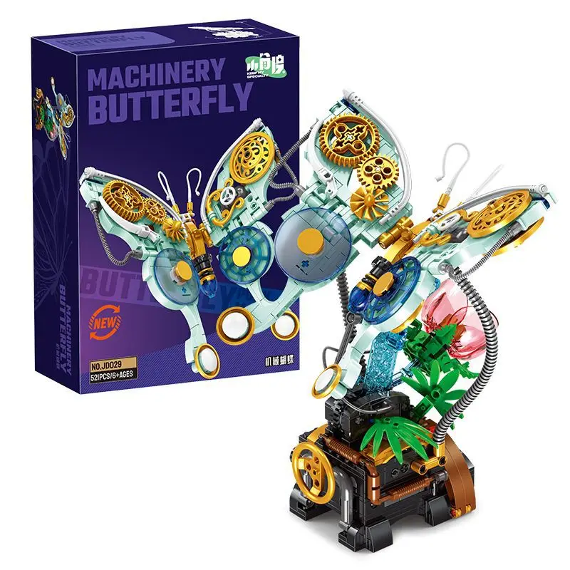 Punk insects butterfly girl assembly linkage building block ornament model toy gift