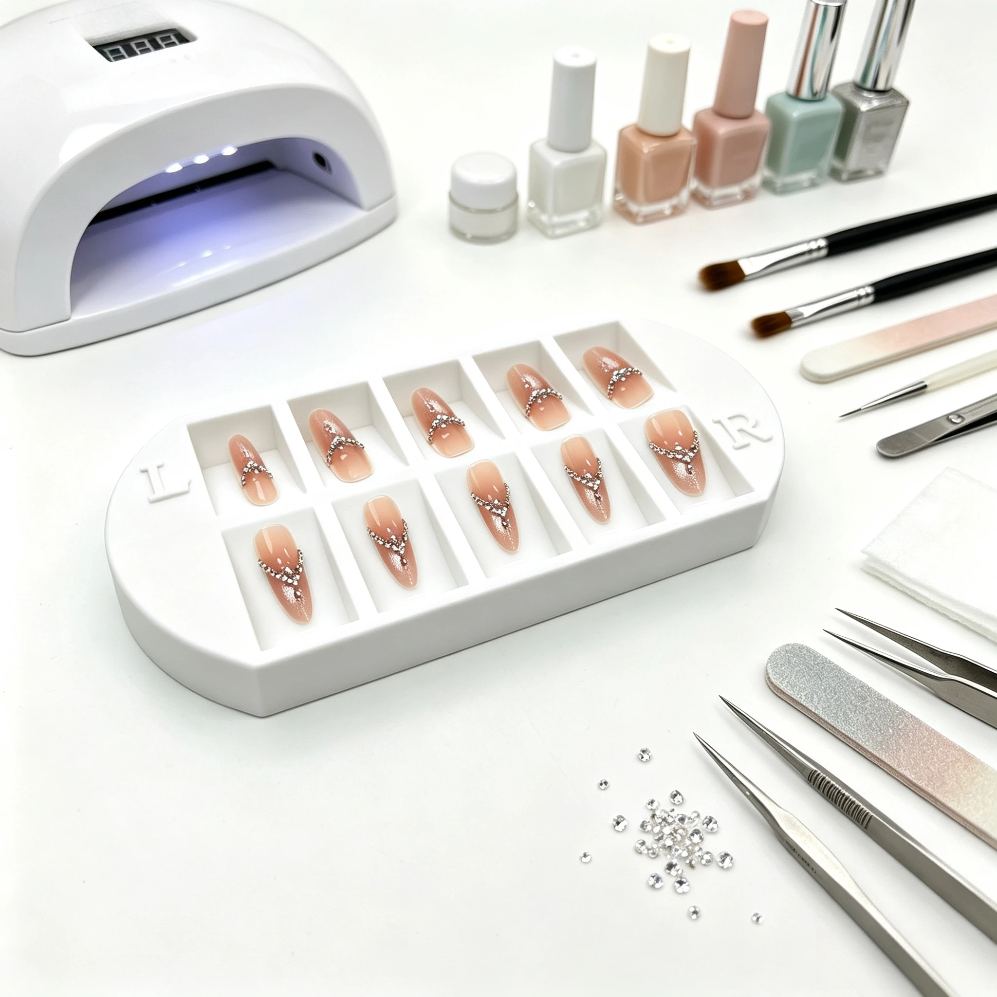 Press‑On Nail Storage Case 10 Compartments 3‑Color Options Essential Organizer for Nail Art Salon Use