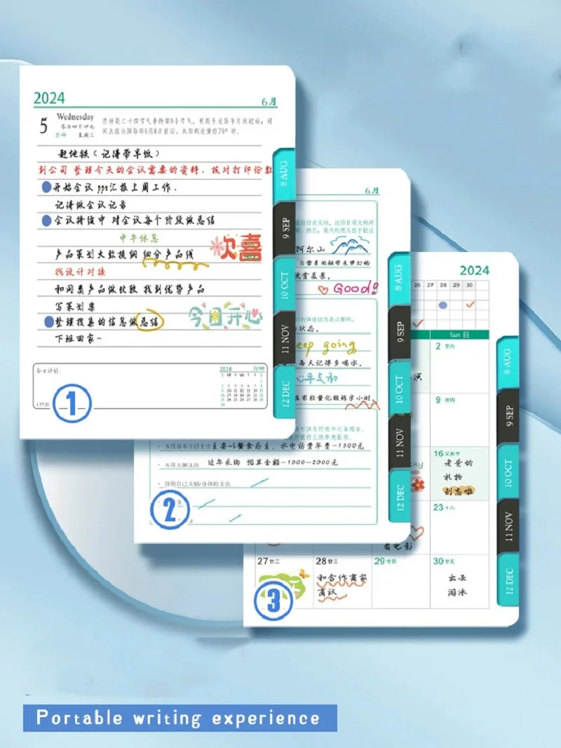 2024 Notebook B6 404 Pages Diary Weekly Planner Diary Caderno To Do List Pocket Notepad Schedule Calendar Office Papelaria