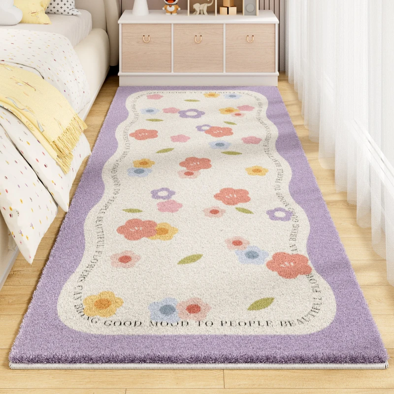 Cream Style Girl Room Fluffy Carpet Bedroom Bedside Strip Carpets Cute Plush Master Bedroom Soft Rugs Living Room  러그 коврик