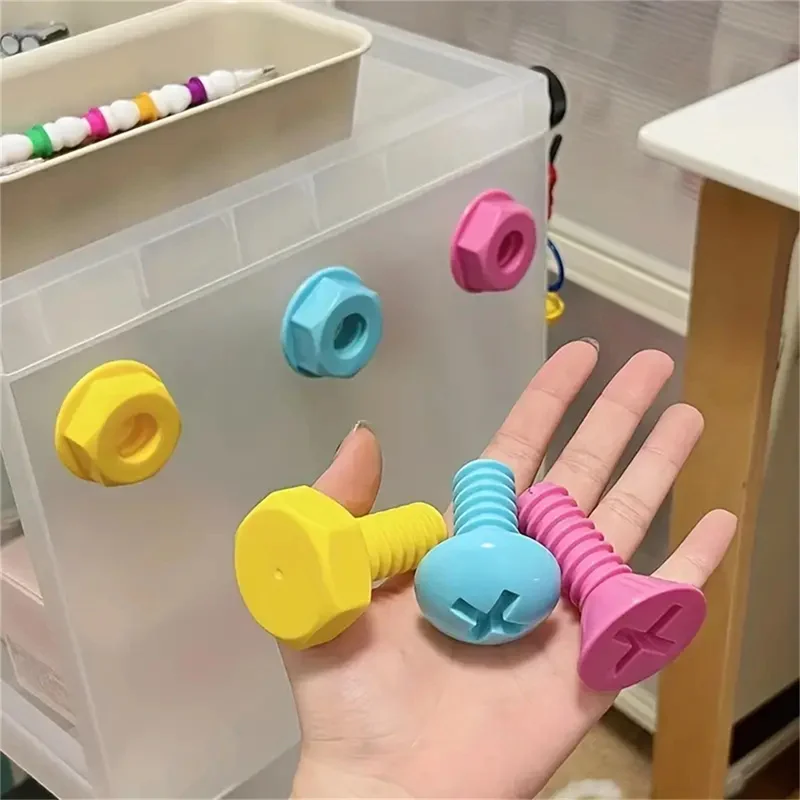 Creative Colorful Screw Self-adhesive Hook Cute Cartoon Sticky Hook for Wall Door Non Punching Hooks for Bag Storage Organizer