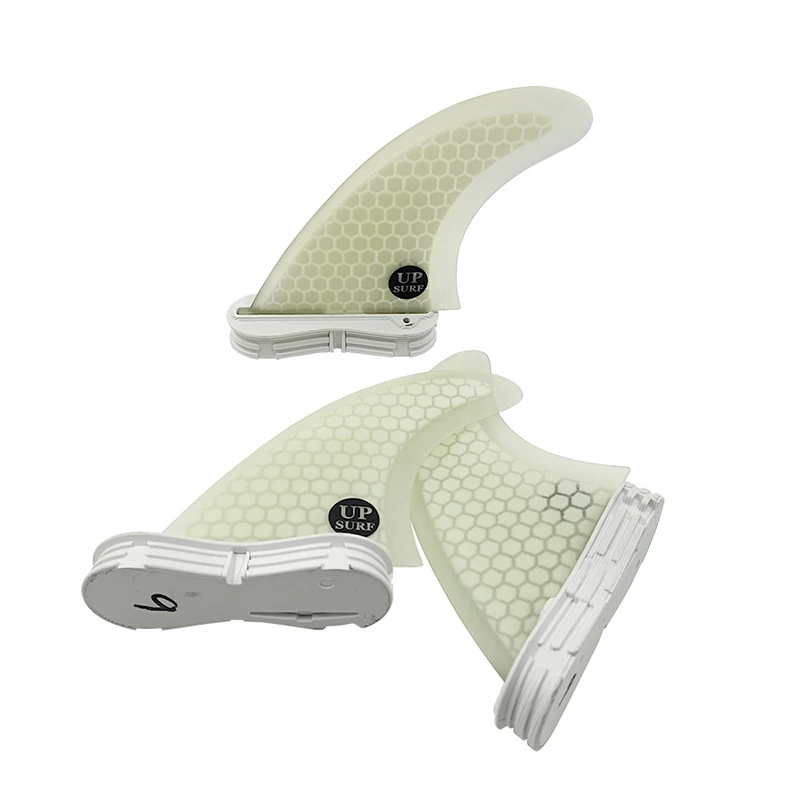 

News fins Surfboard Double Tabs 2 M/L fins White color Honeycomb Fibreglass fin Tri fin set