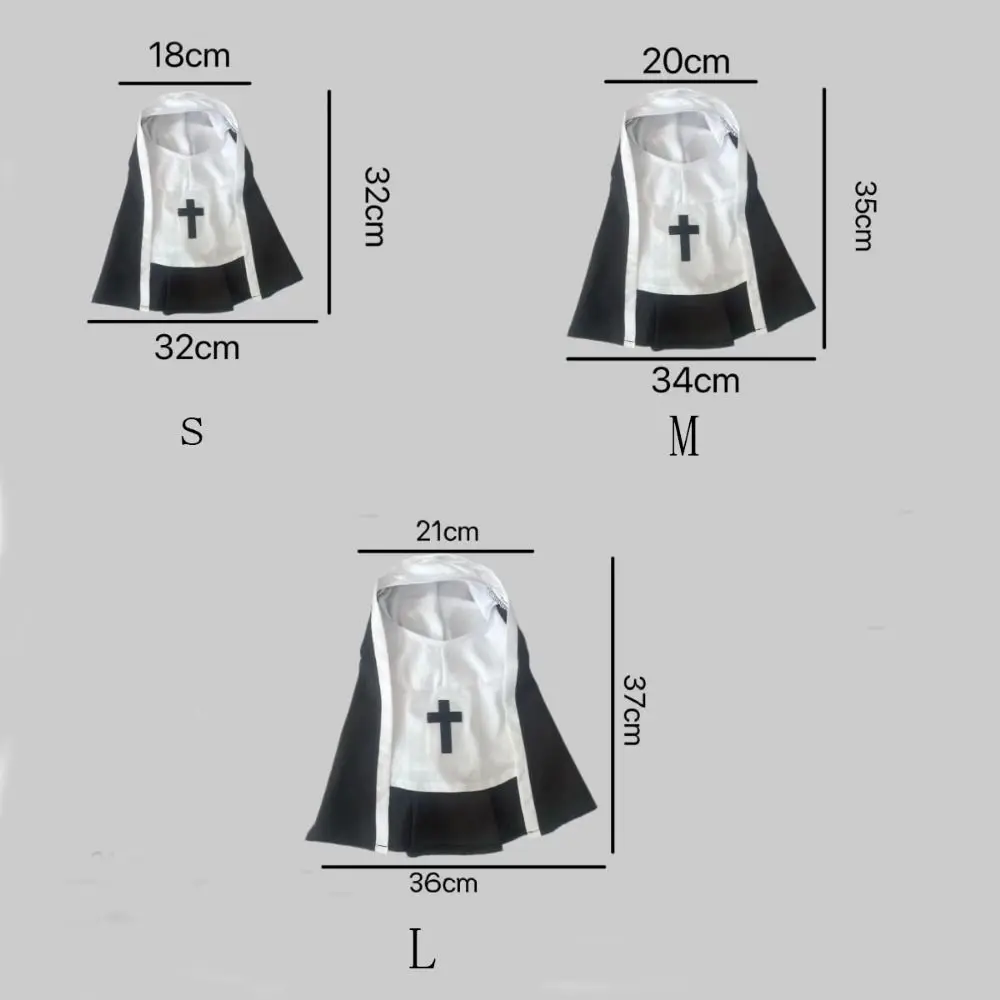 Cat Puppy Pet Nun Cloak Role Play Soft Pet Cat Halloween Costumes Black/white Breathable Cat Cosplay Costume Sets