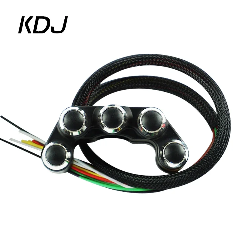 

Aluminum Universal 7/8" 22mm Handlebar Motorcycle Switch Horn Fog Headlight Hazard Brake ON-OFF Start Kill Switch 5 Buttons