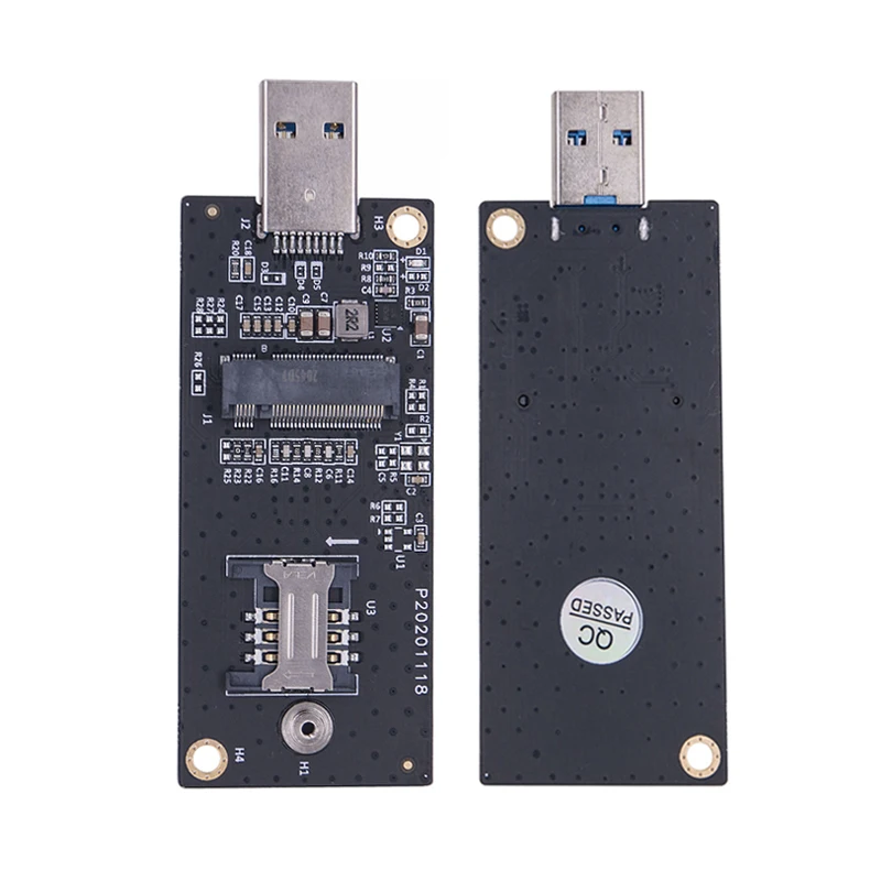 M.2 Key B to USB 3.0 Riser Board for 3G 4G LTE WWAN Module NGFF M.2 Key B to USB3.0 Network Adapter with 6Pin/8Pin SIM Card Slot