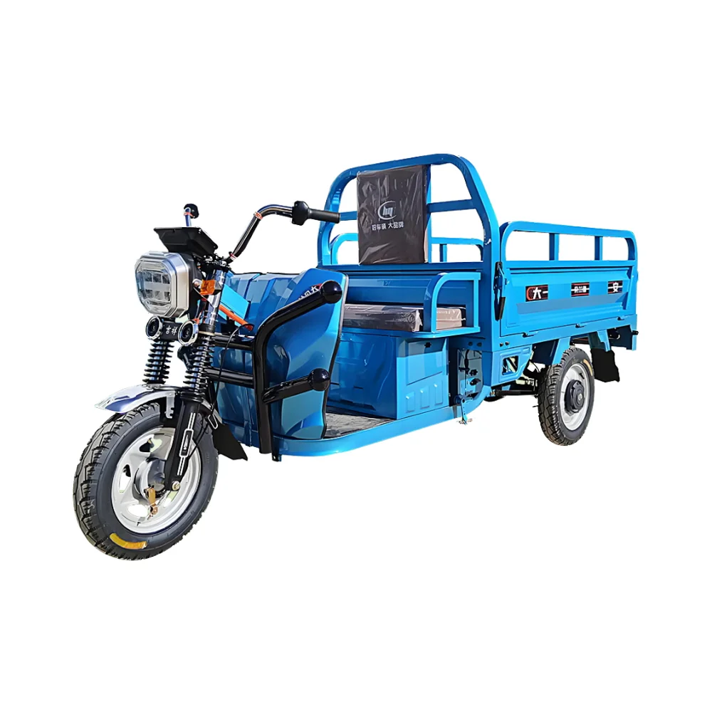 Electric Cargo Tricycle Factory Direct Wholesale 3 Wheels Self-Dumping Farm Truck Open Body Steel Material