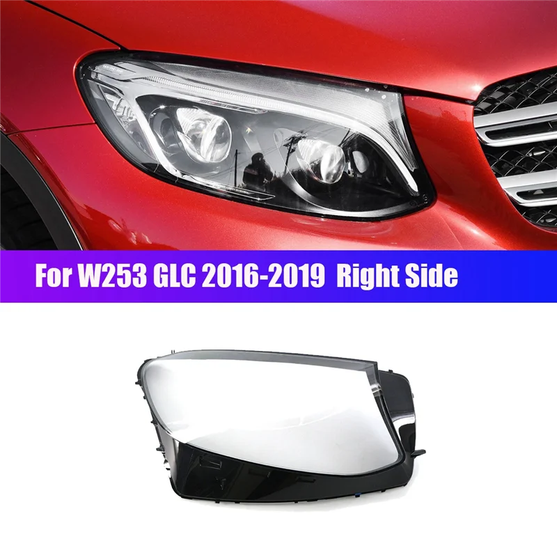 

For W253 GLC 200 250 300 2016-2019 Car Headlight Lens Cover Head Light Lamp Shade Shell Lens Case