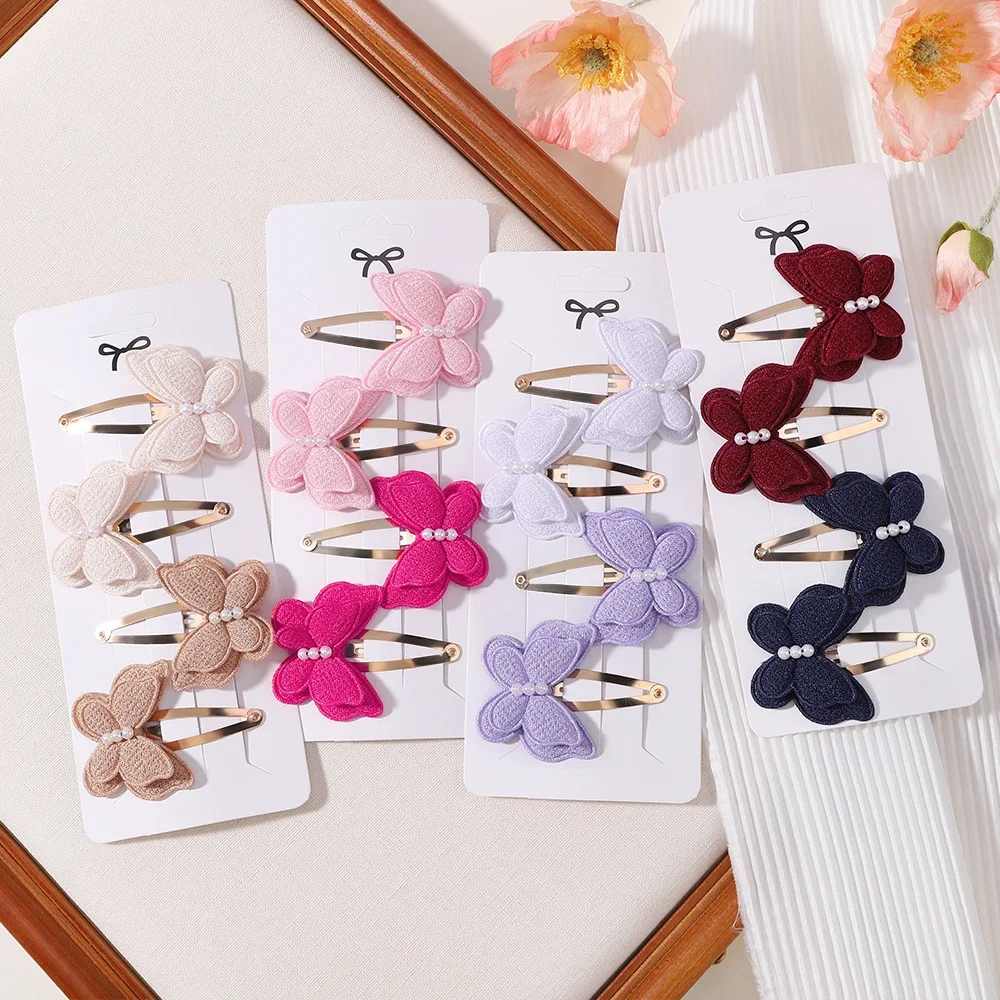 1 Set Sweet Hair Bows Hair Clip Children\'s Fashion Alloy Clips Fresh Cheer Bow Hairpins Hair Bangs for Baby Girl Headwear Gift