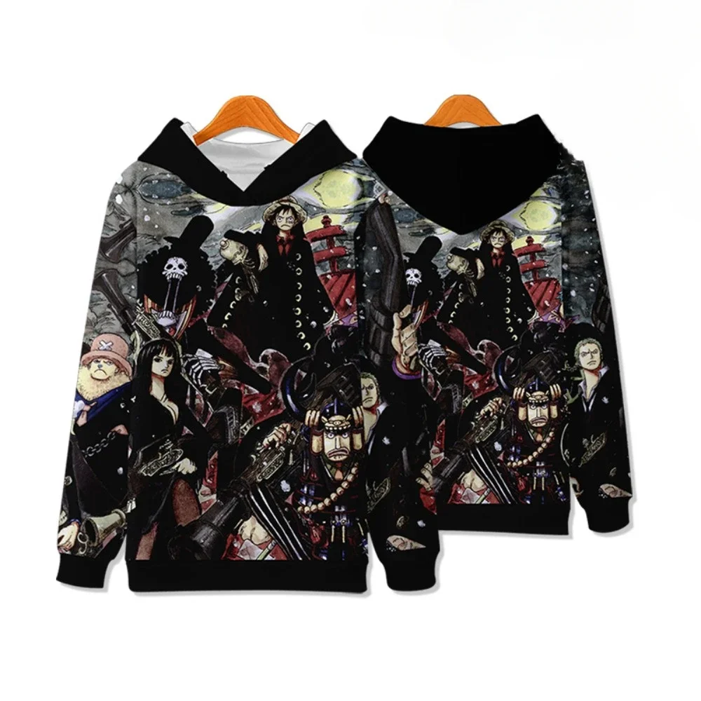 

24-25 One Piece with The Same Hoodie Male Animation Luffy Solon Ayes Clothing Series Around 3D Plus Fleece Nautical Coat Cos