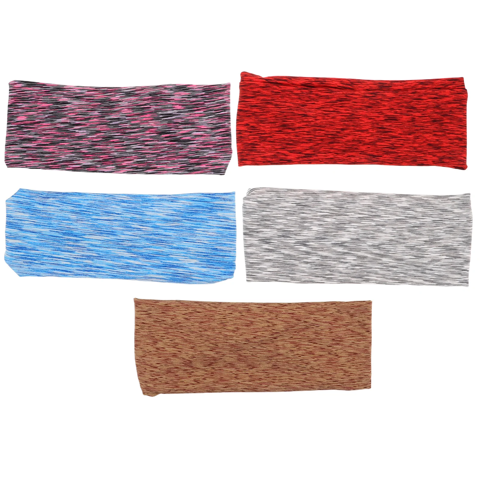 5 Stück elastische Sport-Stirnbänder für Männer und Frauen, schweißableitend, hochelastisches Haarband, Yoga, Laufen, Workout, Fitnessstudio, Wandern, Zubehör