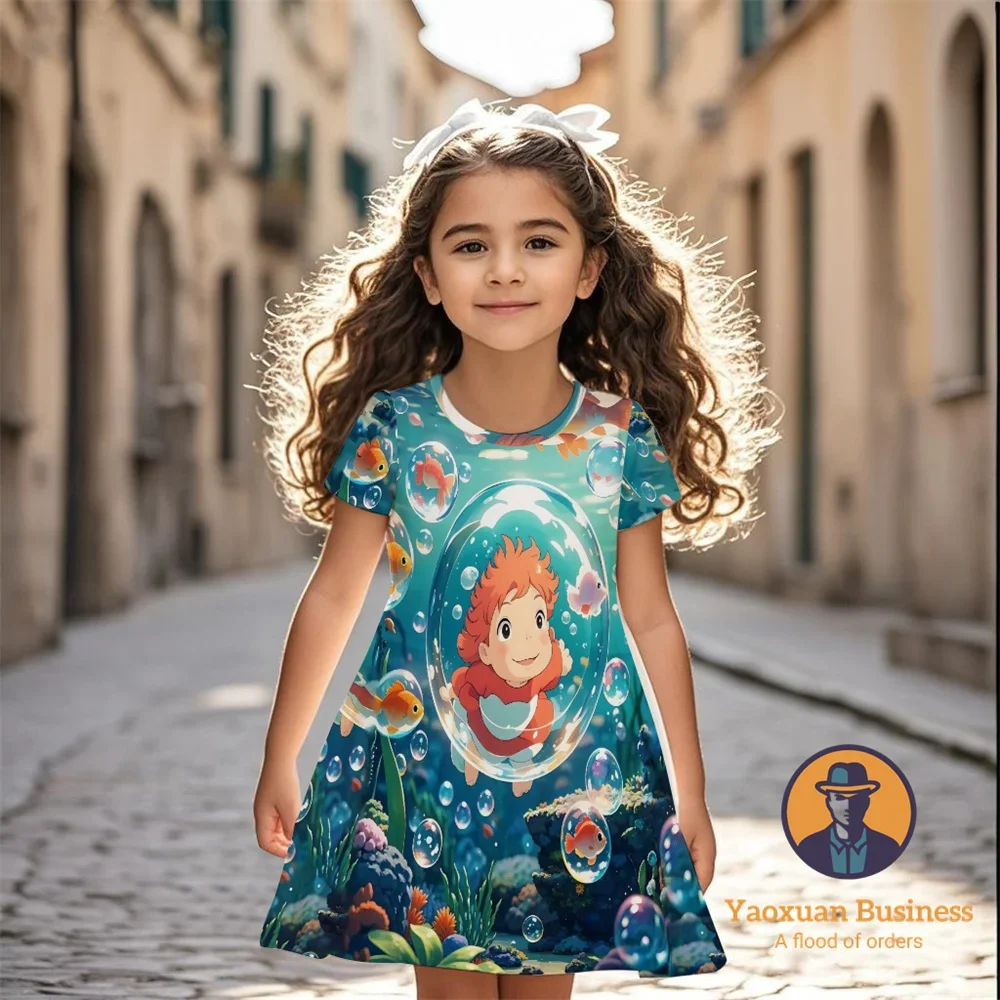 عرض ساخن لعام 2025 فستان بونيو للفتيات والأطفال مطبوع عليه رسوم كرتونية ثلاثية الأبعاد أزياء صيفية رائعة وجذابة للأطفال ​