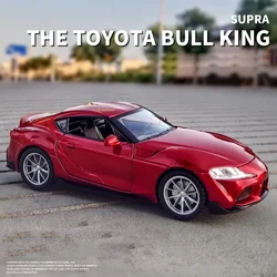 1:32 Scale Wheels Diecast Car Metal Model with Light and Sound All New Toyota Supra Sport Car Pull Back Vehicle Alloy Toys