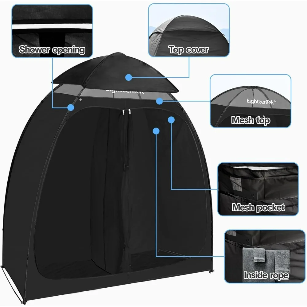 Shower Tent Changing Room 2 Rooms Outdoor Pop Up Camping Toilet Portable Privacy Dressing Shelter 83