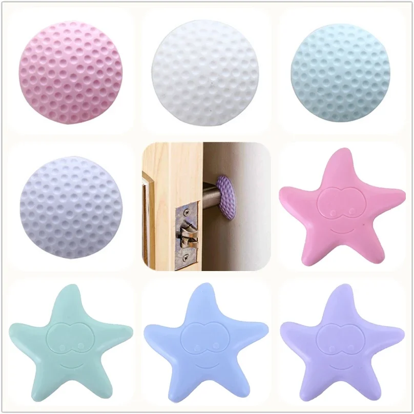4 Pcs Thickening Mute Door Fenders Rubber Handle Door Lock Protective Pad Wall Decor Sticker Anti-collision