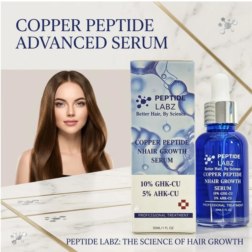Fast Thicker Hair Regrowth Blue Copper Tripeptide Tonic Anti-Thinning Scalp Care Solution Damaged Follicle Nourishing Liquid