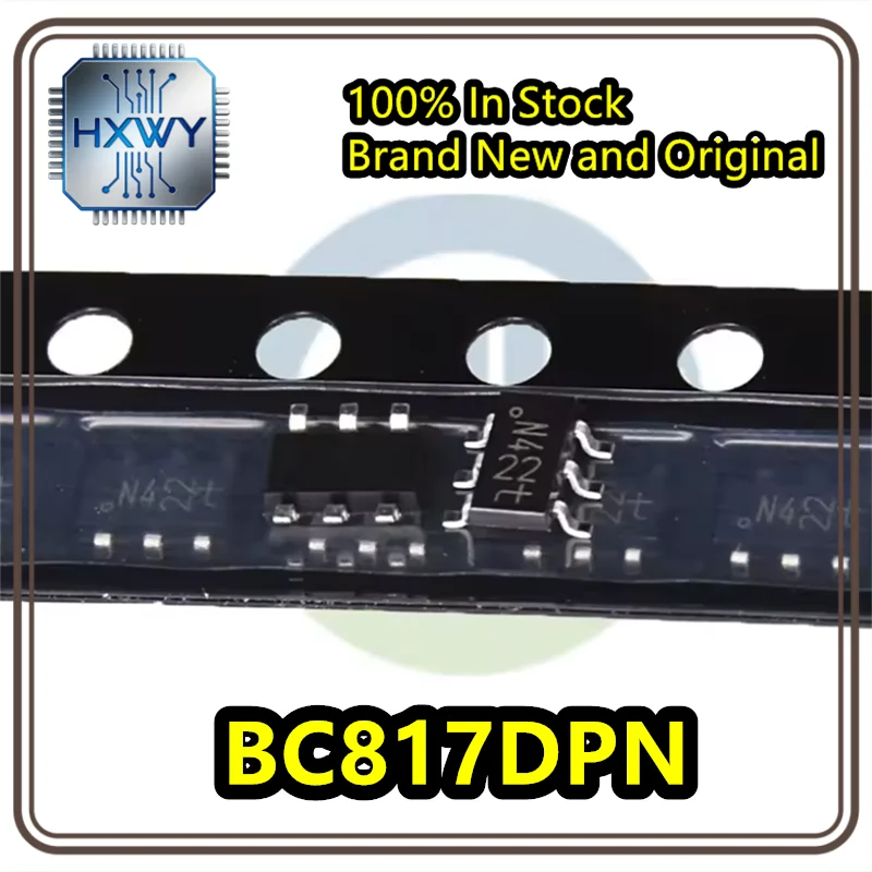 (100/500 pieces) Brand new original BC817DPN SOT-363 NPN/PNP surface mount composite transistor with silkscreen marking N4.
