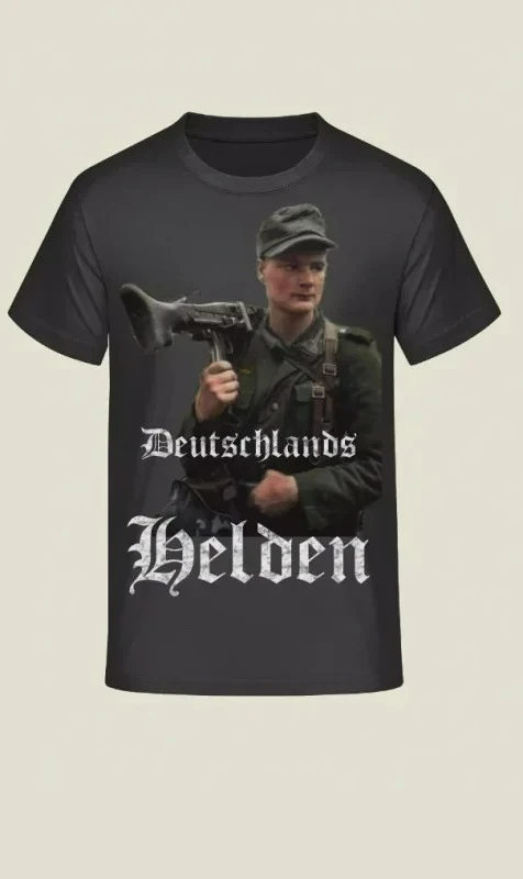 Wehrmacht Soldier Machine Gunner T-Shirt 100% Cotton O-Neck Summer Short Sleeve Casual Mens T-shirt Size S-3XL