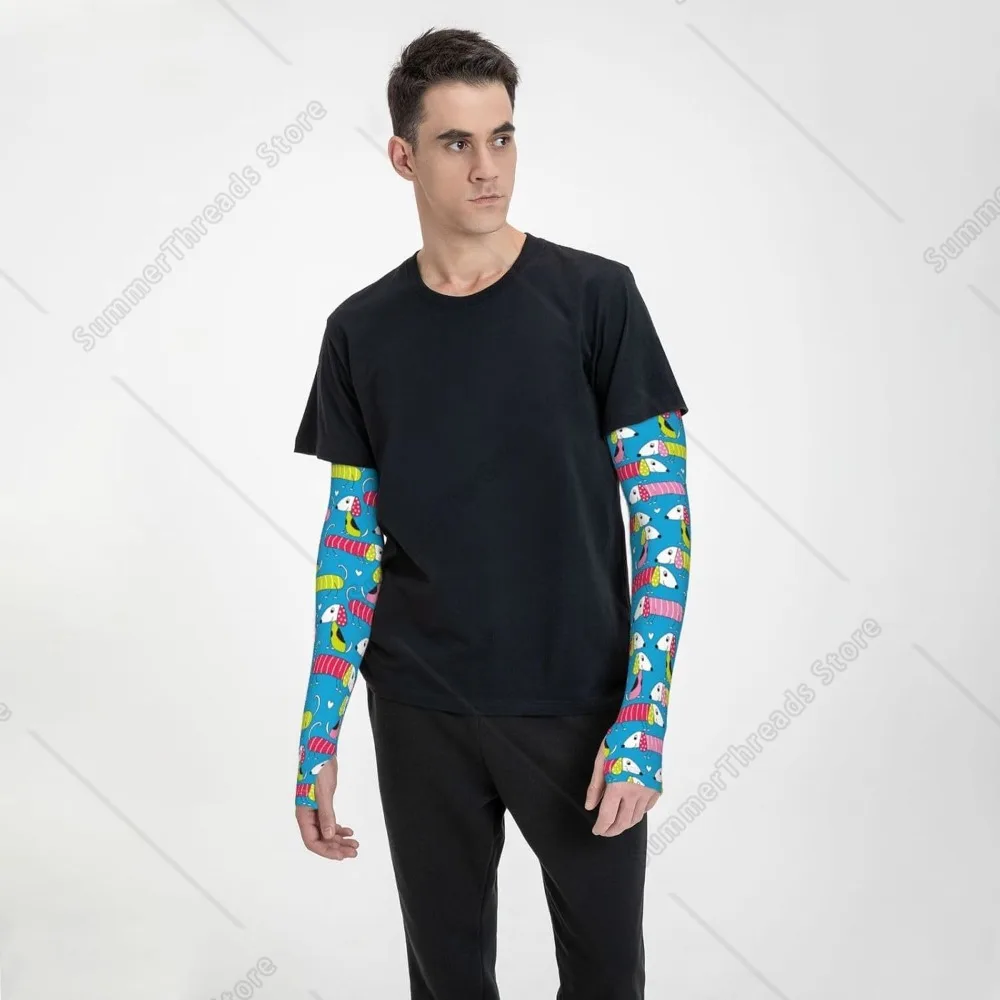 Manicotti rinfrescanti per uomo donna Protezione UV - Manicotti per tatuaggi per cuccioli di cane bassotto freddo per coprire le braccia