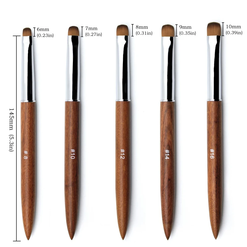 5 個フレンチネイルブラシ白檀ハンドルアクリル描画ラインストーンジェル絵画マニキュアツール 8-16