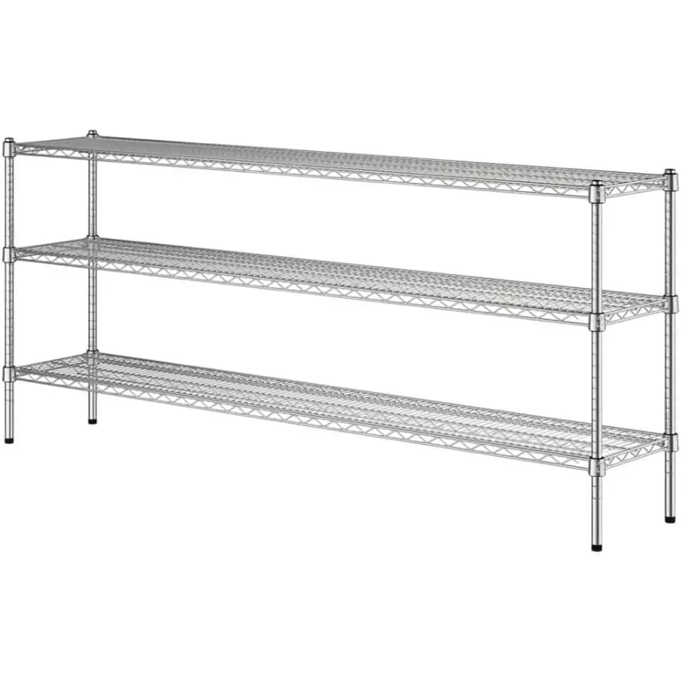 

Комплект стеллажей из хромированной проволоки 18x72, особо прочный, 34 стойки, грузоподъемность 1800 фунтов, для коммерческого использования