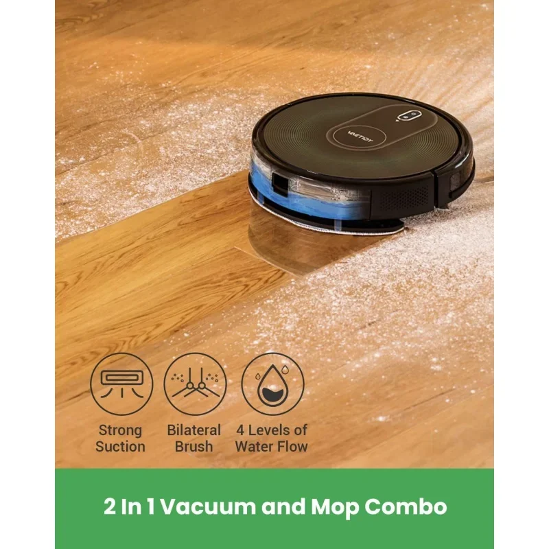 Vactidy Nimble T8 Robot Vacuum and Mop Combo, Strong Suction, Robot Vacuum Cleaner with GyroNav Navigation, Siri/APP/Alexa/WiFi,