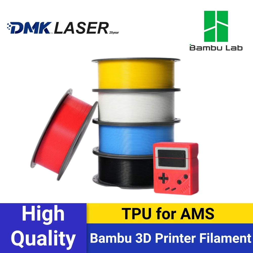 Bambu Lab TPU for AMS 3D Filament, Multi-Color High-Speed Printing, Flexible Tough Impact-Resistant, Low Stringing, RFID 1KG