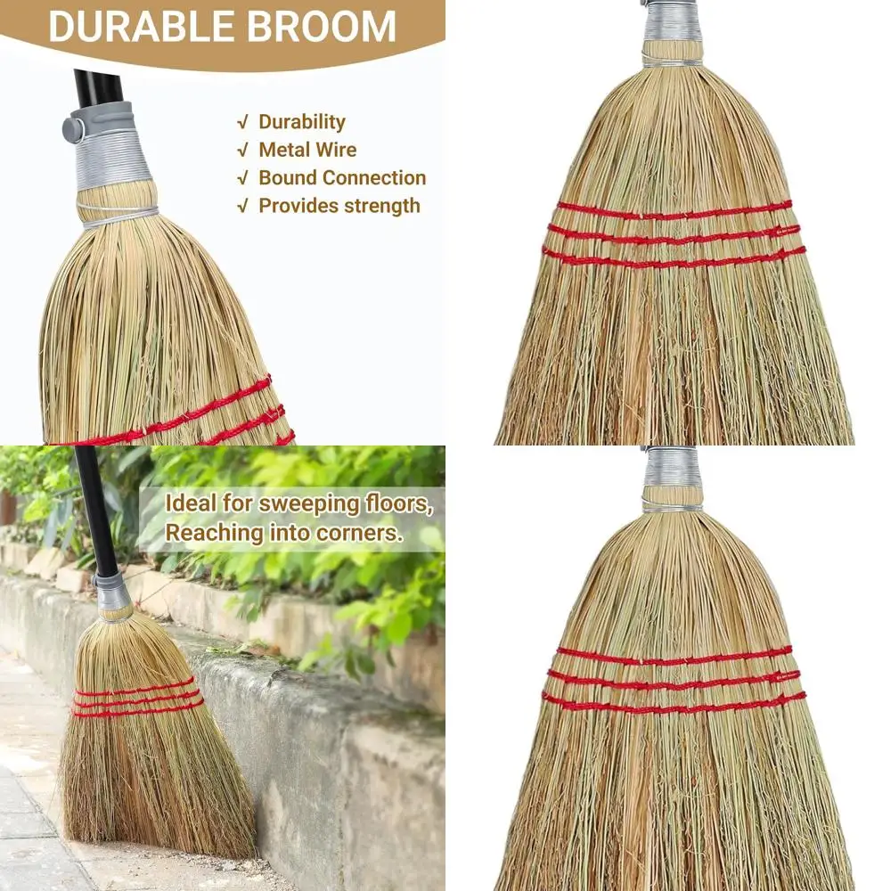 

Long-Handled Broom for Yard, Driveway, and Patio: Sweeps Debris, Leaves, and Sand (59 Length)