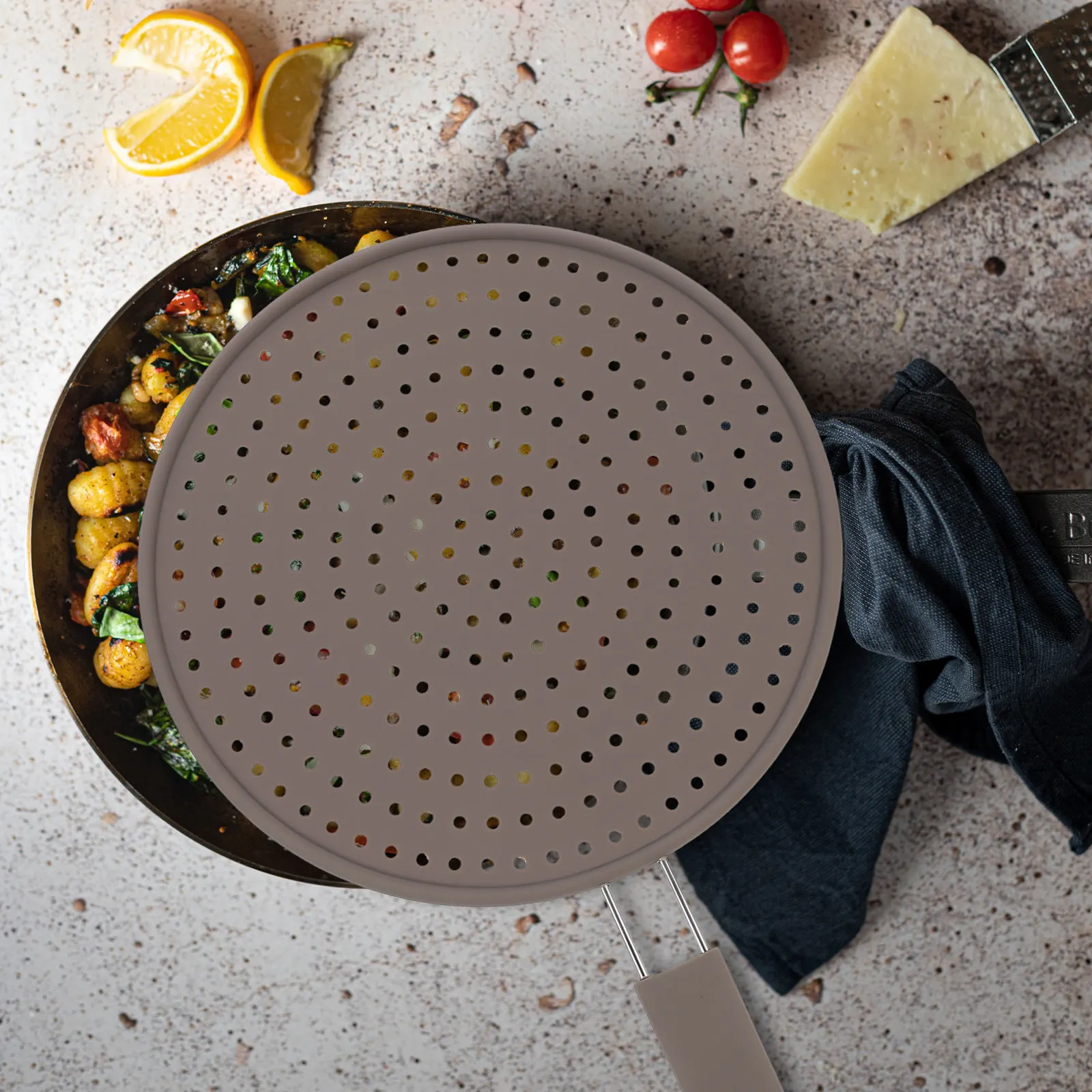 Silicone Oil Strainer Mesh Heavy Duty Frying Pan Splatter Screen Cover Cooling Mat Drain Board Kitchen Tool