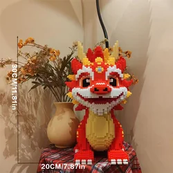 New Dragon Building Blocks Assembly Toy DIY Small Particle Puzzle Ornaments 3D Desktop Decoration Boys Girls Birthday Gift