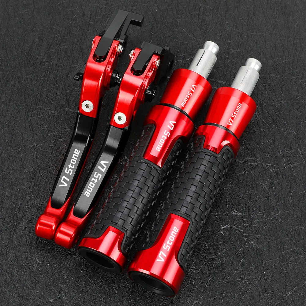 

Motorcycle Foldable Brake Clutch Levers 22MM 24MM Handlebar Knobs Handle Grips Ends For MOTO GUZZI V7 Stone 2021 2022 2023