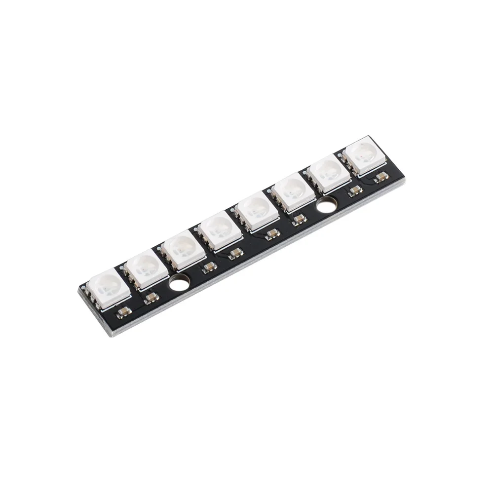 5PCS 8Bits WS2812 5050 RGB LED Module 8 Channel Built-in Lights Full Color-Driven Development Board for Arduino Black PCB