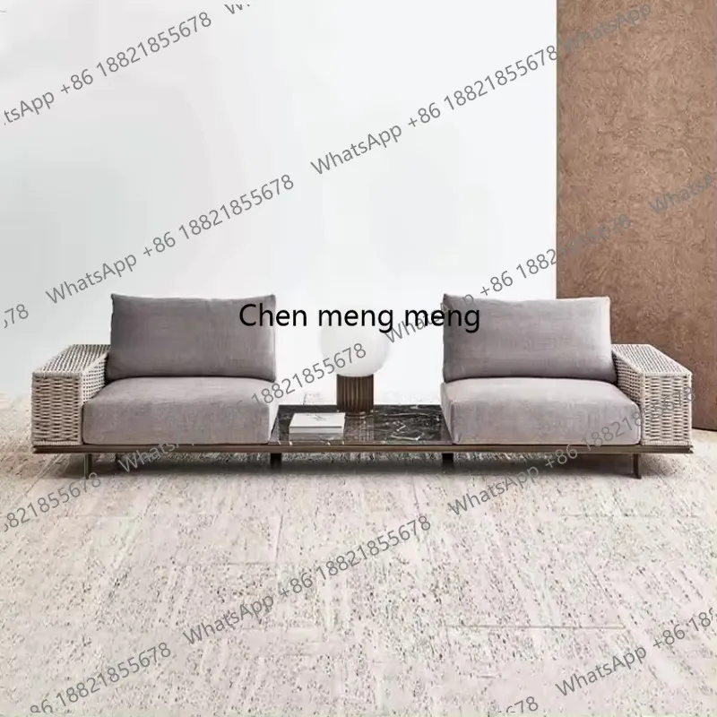 

Backyard Garden Furniture Seats Patio Lounge Aluminum Sofa Outdoor Rope Sofa Set