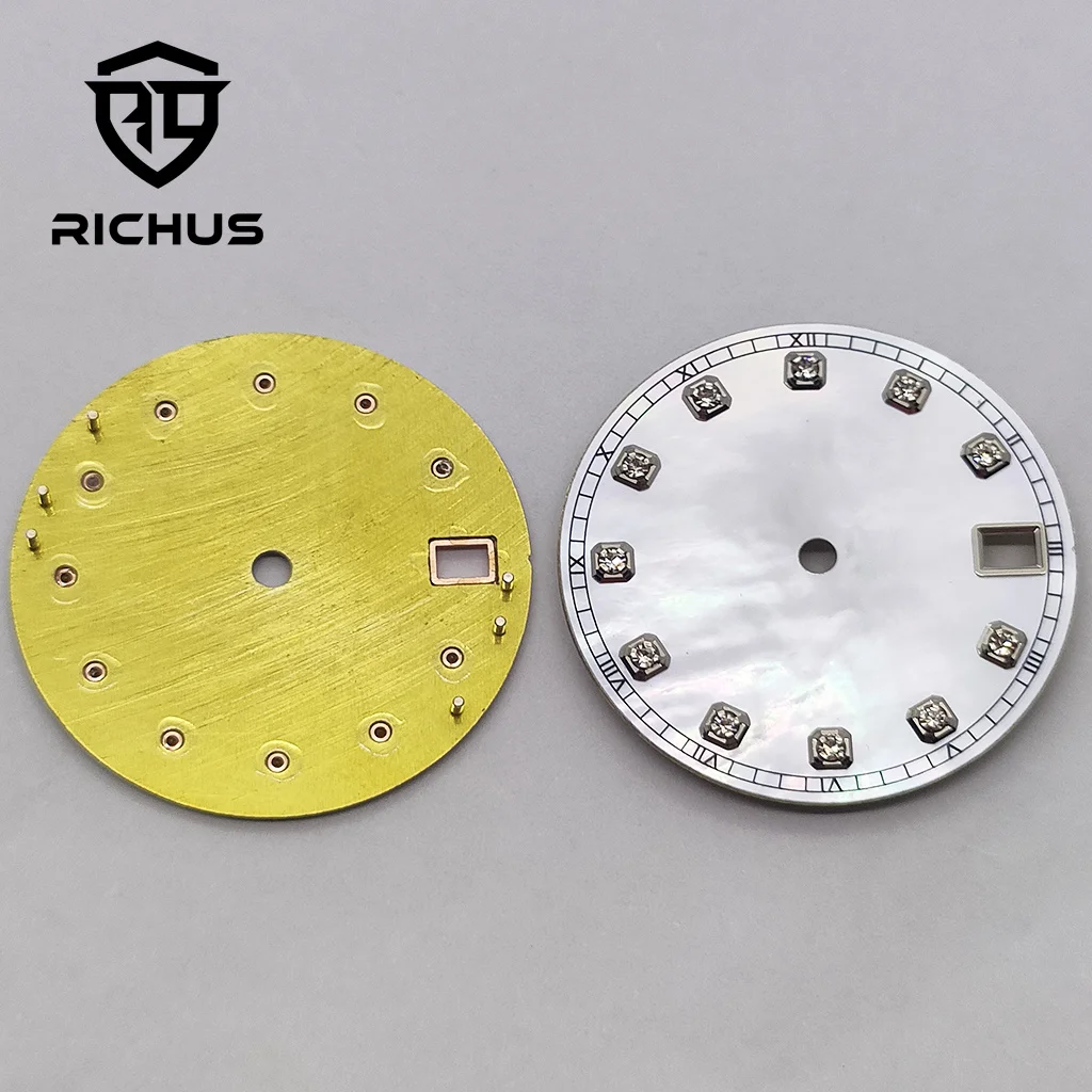 RICHUS NH35 Zifferblatt 28,5 mm Zifferblatt Diamantmarkierung passend für NH34 NH35 NH36 Uhrwerk Uhrenzubehör