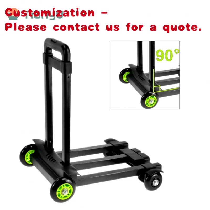 custom.Trolley Iron PP 4-Wheel Foldable Customized Support Platform Shopping Transport Cart
