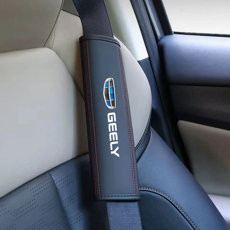2 قطعة بو الجلود مقعد السيارة حزام الكتف حزام غطاء التأمين حزام غطاء لجيلي Monjaro Coolray Emgrand EC7 X7 X3 X6 EX3 السيارات