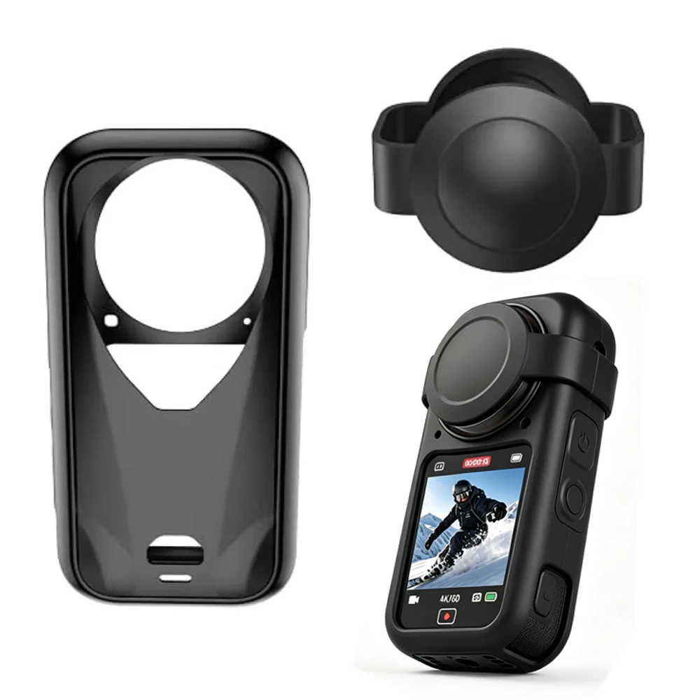 Silicone Case Cover For Insta360 X6 Soft Protective Shell with Lens Cap Kit Shockproof Sleeve Protect Action Camera Accessories