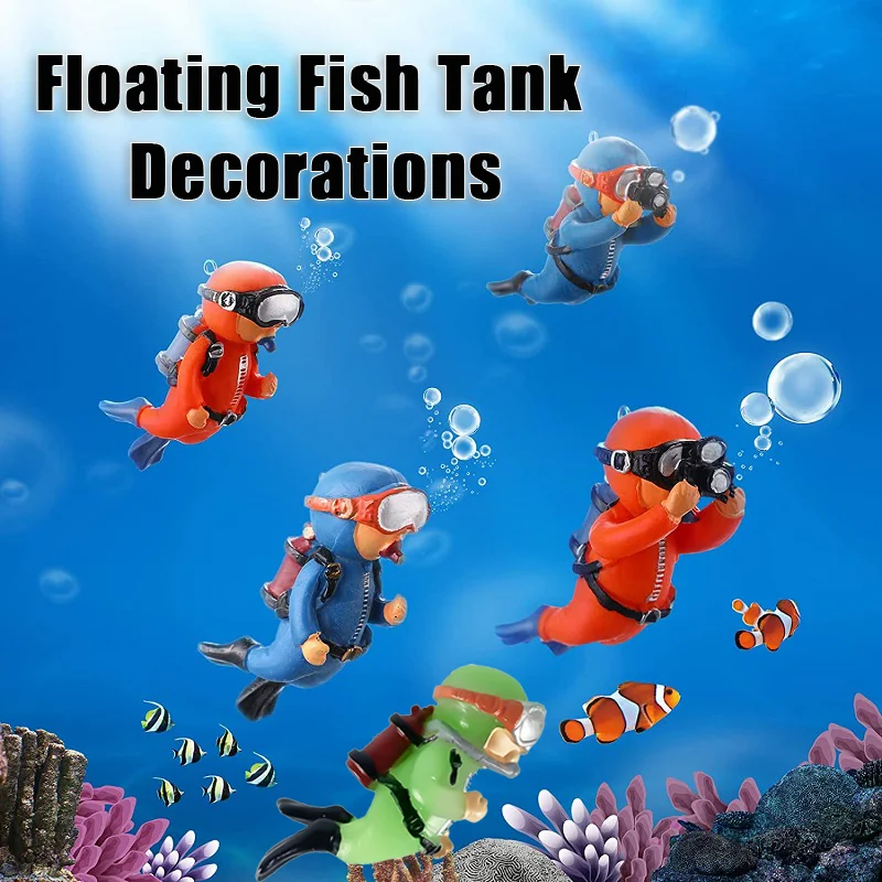 

Diver Aquarium Decorations Fishing Tank Floating Fish Tank Decor Aquarium Diver Figurines Cartoon Aquarium Ornament Decor