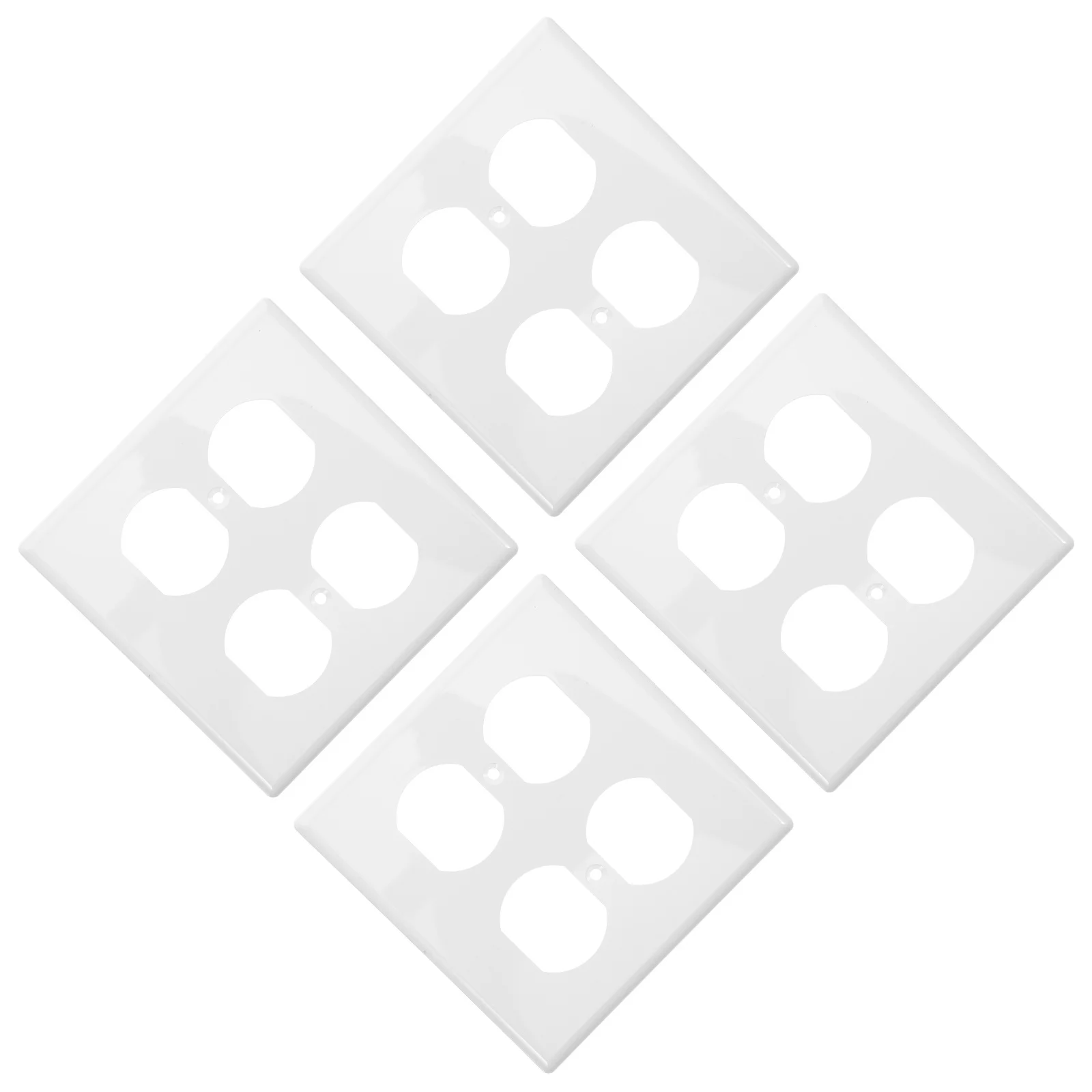 

4pcs Wall Outlet Plate Covers 4-Gang Flame Retardant Pc Durable Electric Socket Plug Plates For Living Room Bedroom Kitchen