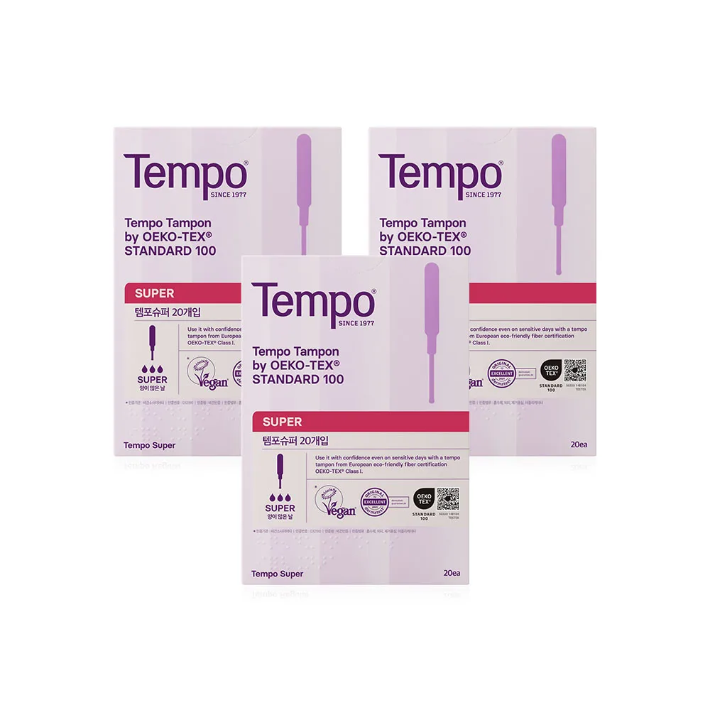 [Dong-A Pharmaceutico] Tampon Tempo Original Super 20P x 3 pezzi + (regalo) slip tipo notte 3p x 2 pezzi