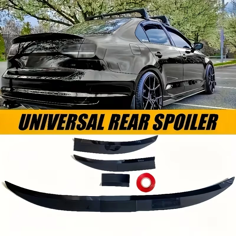 Dreiteiliger universeller Heckspoiler ohne Bohren, Kohlefaser-Optik, Kofferraumspoiler, sportliche Modifikation, Upgrade-Zubehör für die Fahrzeugkarosserie – Detail 4