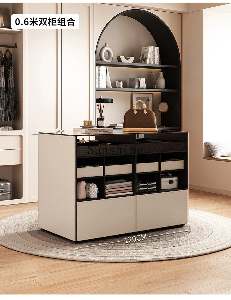 Modern cloakroom mid-island cabinet bedroom floor-to-ceiling display cabinet