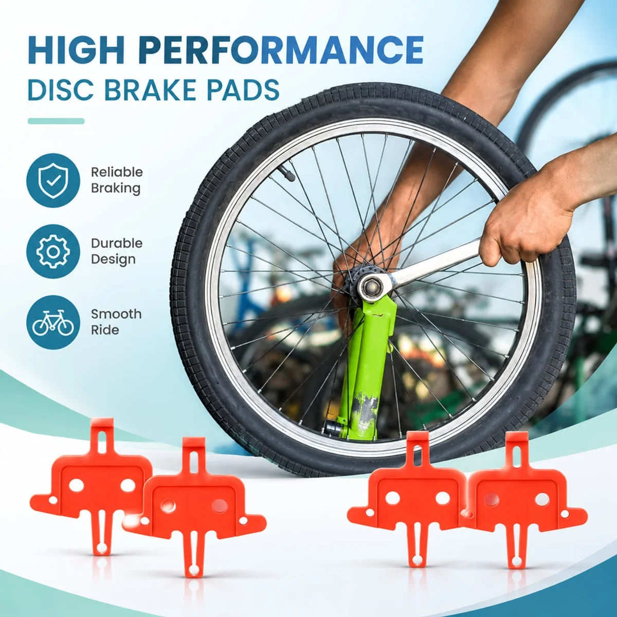 Mountain Bike Hydraulic Disc Brake Pad Spacer Orange Caliper Piston Protector for Wheel Removal Transport and Maintenance