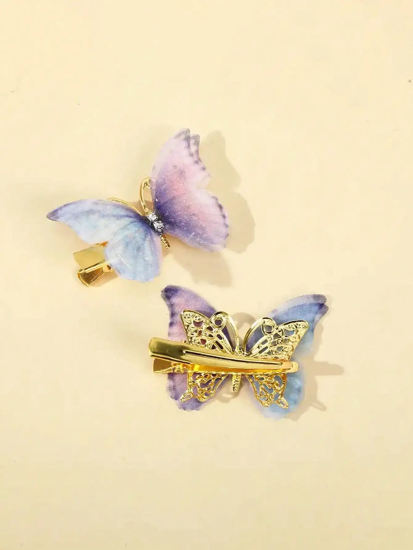 6 unids/set lindos clips de pelo de color gradual para, clips laterales para sombreros