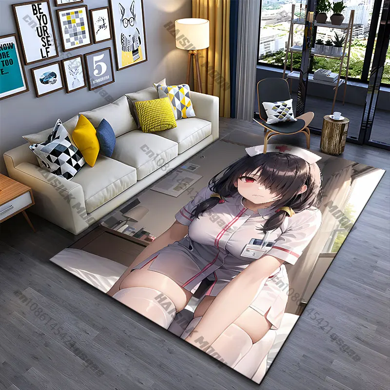 Anime nurse expressive emotional encounter carpet Yoga living room room decor children's crawling mat doormat area rug