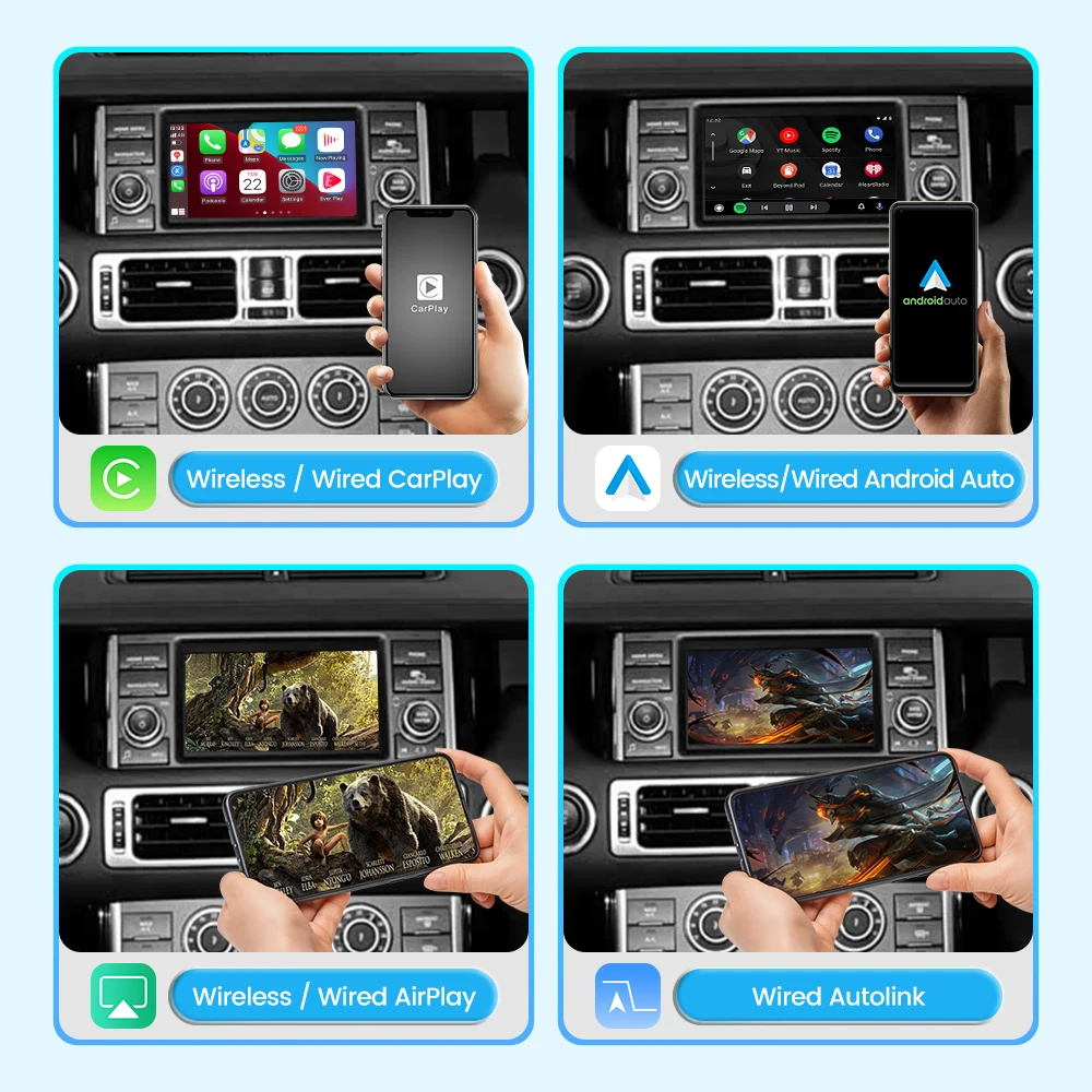 Wireless Apple CarPlay Android Auto for Land Rover Discovery Sport&Range Rover Denso 2009-2012 Mirroring iOS26 AirPlay Retrofit