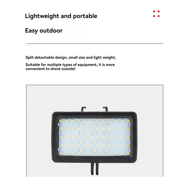 For Gopro Diving Light Fill Light Waterproof LED Light  Diving Underwater Light Waterproof 130Ft For Gopro