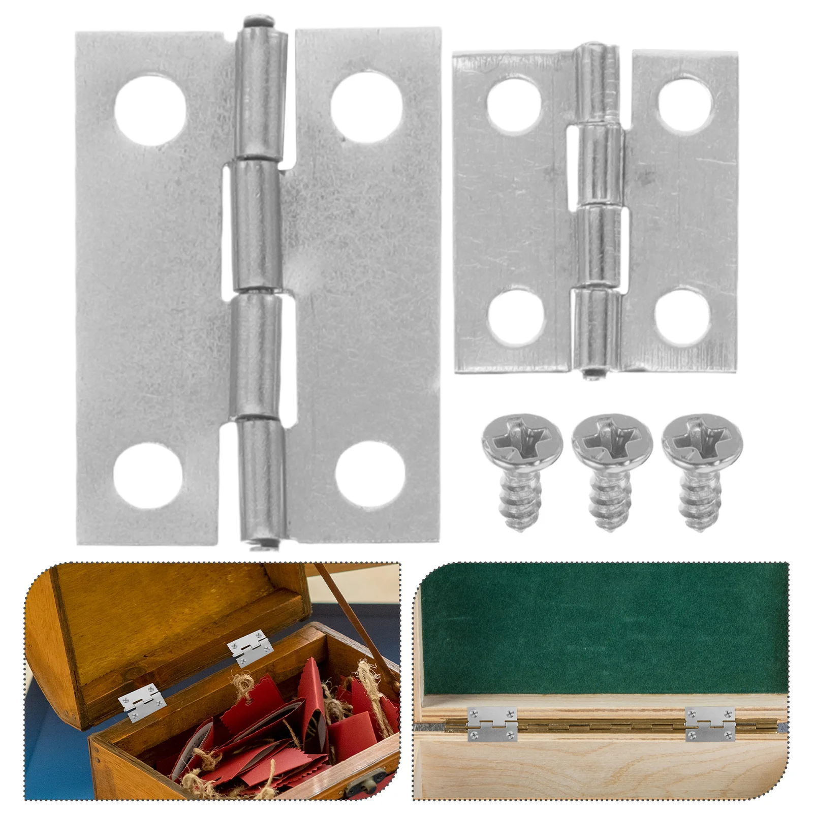 

60pcs Miniature Stainless Steel Tiny Jewelry Boxes Small Crafts With Screws Micro For Mini Boxes Hardware Accessories Miniature