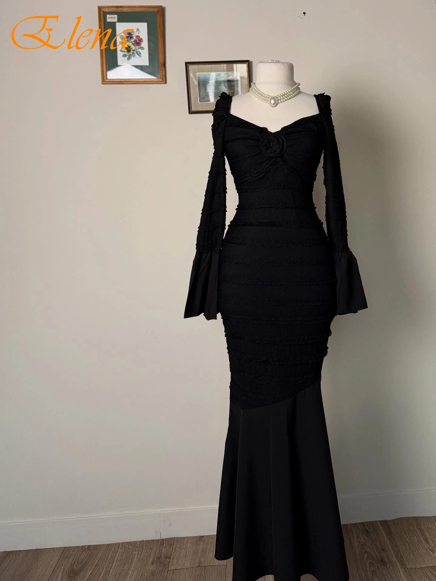 فستان سهرة أنيق مخصص بحورية البحر بياقة مربعة كلاسيكي رقيق للمشاهير فستان حفلات عالي الجودة