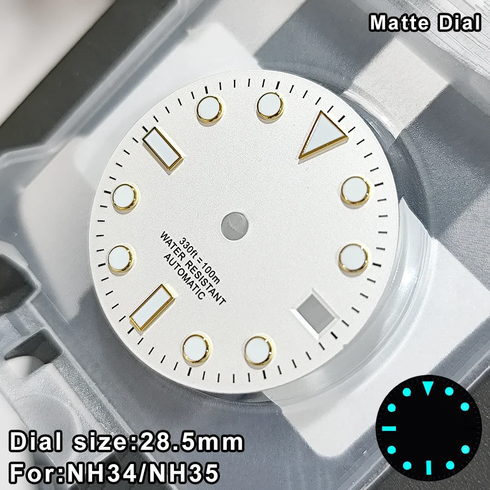 28.5MM NH35 Dials Fit NH35 Movement Dial NH35 BGW9 Blue Luminous Dial NH34 GMT Dial NH35 Enamel Black Dial Fit NH35 Hand Parts